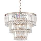 Magnificence Satin Nickel 14 1/4&quot; Wide Crystal Chandelier