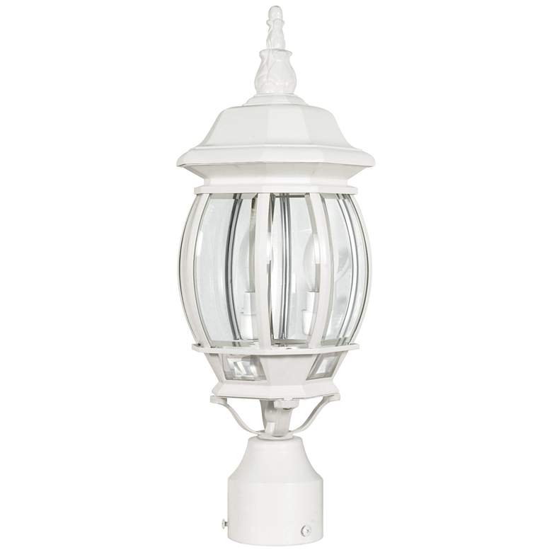 Satco Central Park 21&quot; High White 3-Light Outdoor Post Light