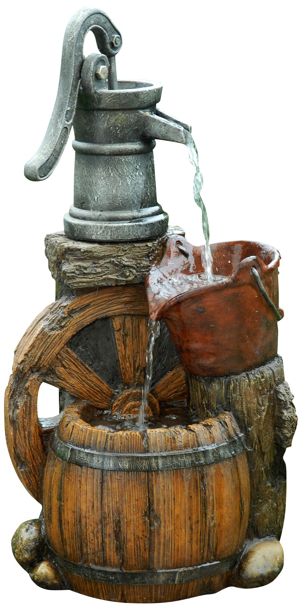 Kingsdowne 24" High Old Fashioned Water Pump Barrel Fountain 6F438 Lamps Plus