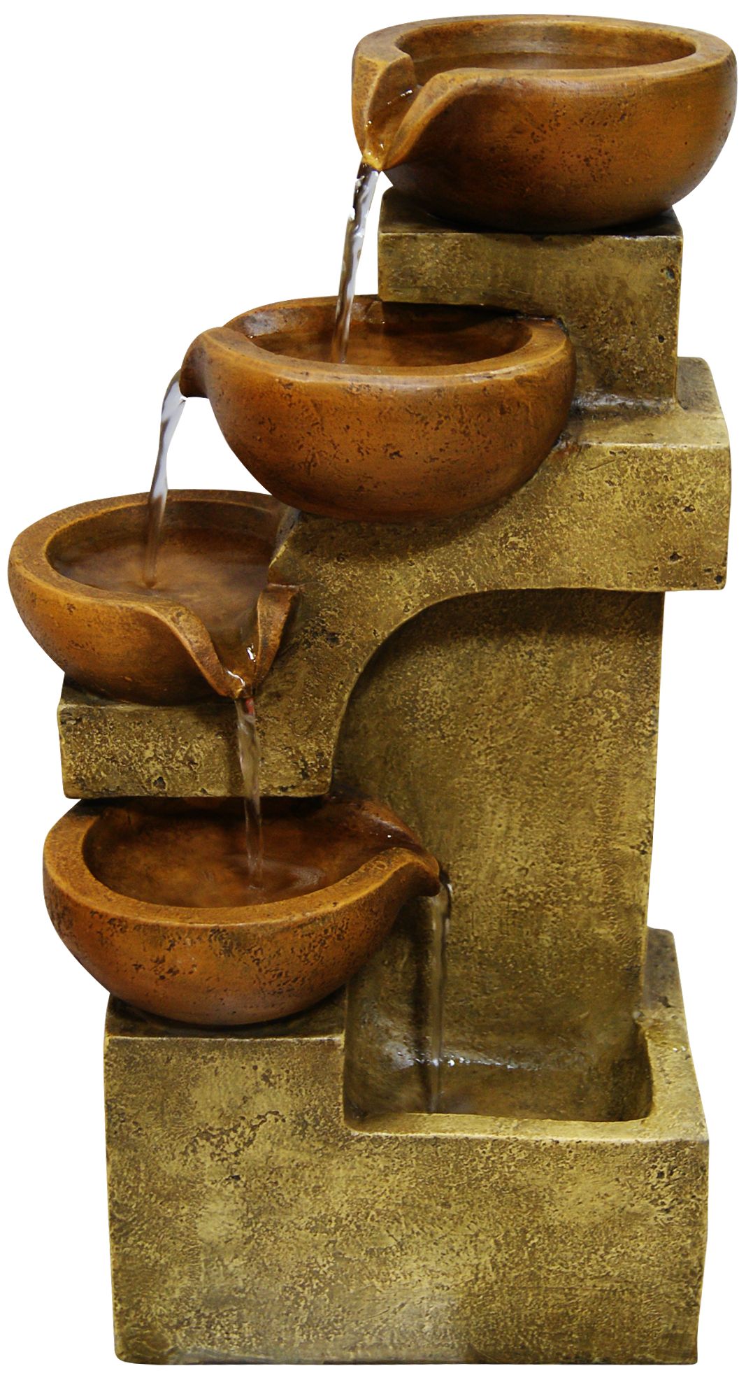 Josselin 17" High Tiered Pots Rustic Table Fountain 6F440 Lamps Plus