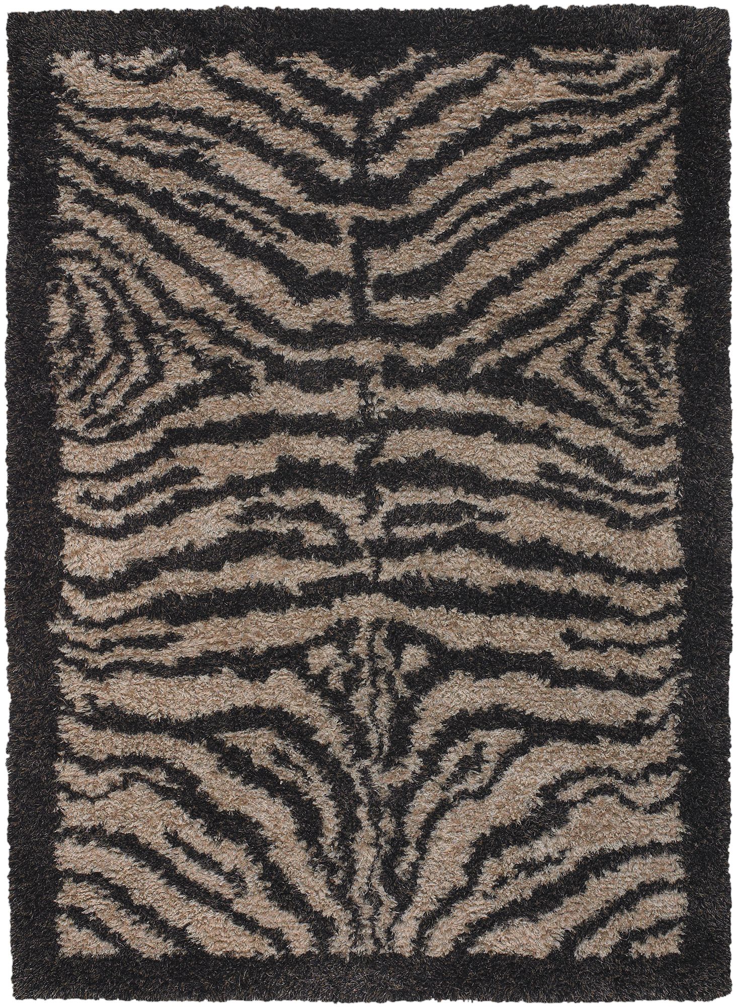 Chandra Amazon AMA5600 Black and Tan Zebra Area Rug