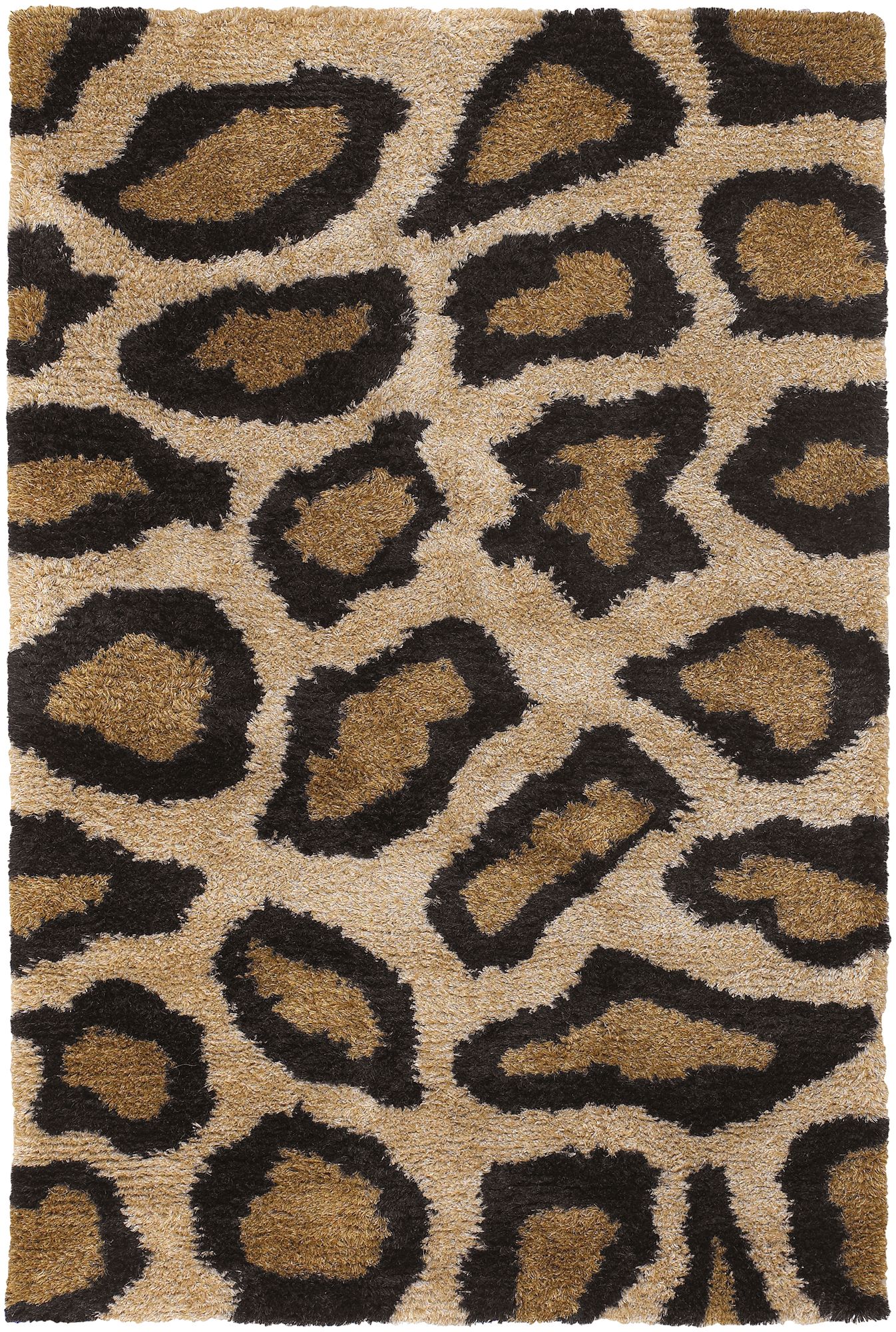 Chandra Amazon AMA5602 Black and Tan Cheetah Area Rug