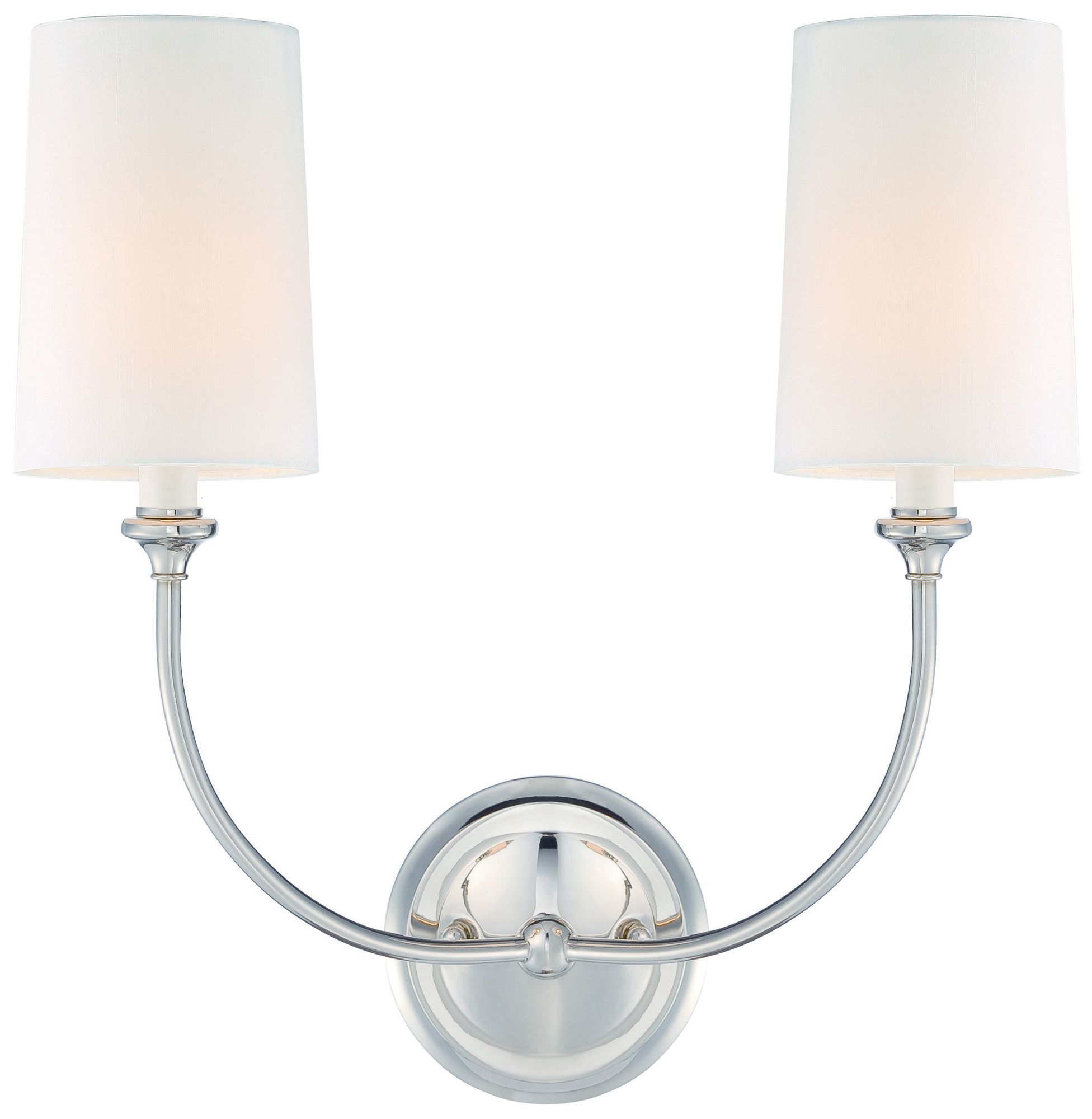 Crystorama Sylvan 16" High Polished Nickel 2-Light Sconce
