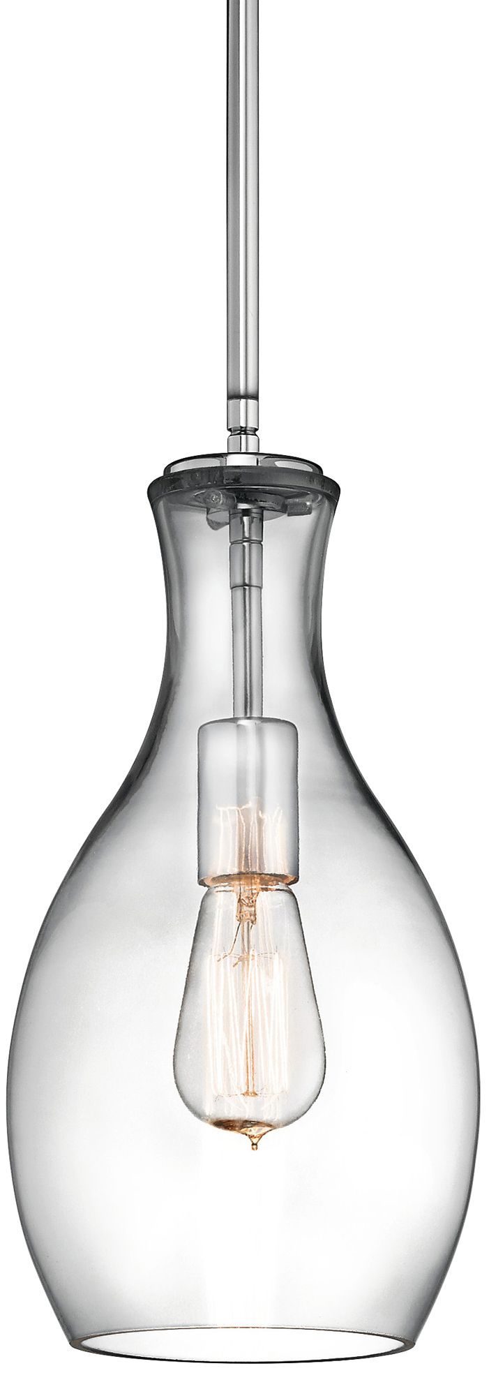 Kichler Everly 7" Wide Chrome and Clear Glass Mini Pendant