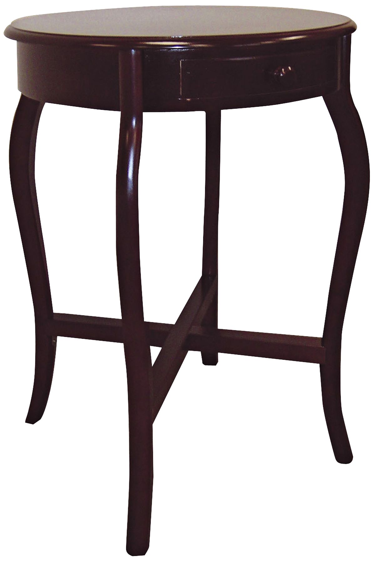 Aker 20" Wide Cherry Round Traditional End Table