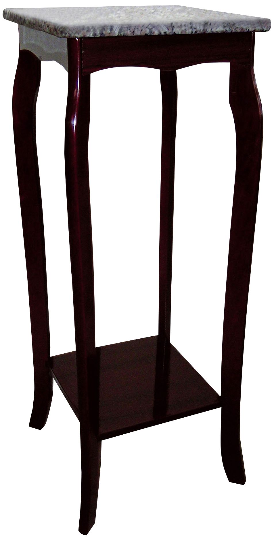 Alieh 12" Wide Marble Top and Wood Traditional Plant Stand