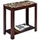 Pennie 24" Wide Marble and Cherry Wood Traditional Table