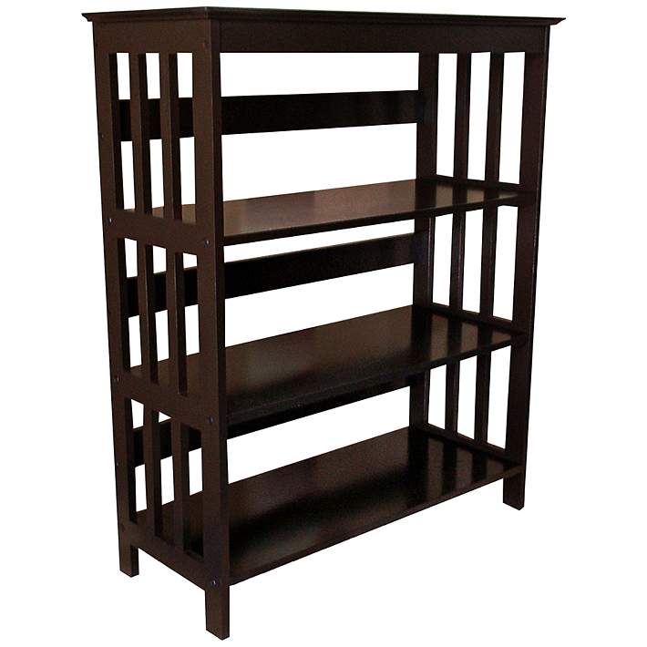 Tolton 36 High Espresso Finish Mission Style Wood Bookcase