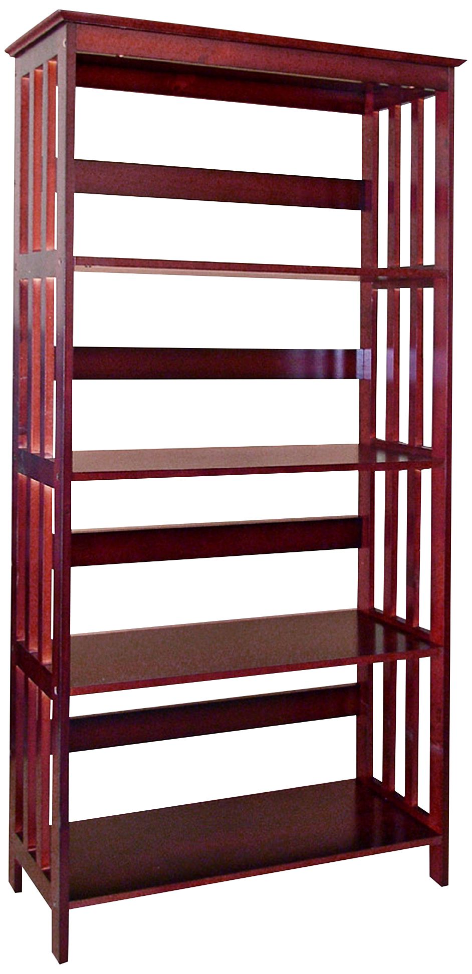 Tolton 60" High 4-Tier Cherry Red Mission Bookcase