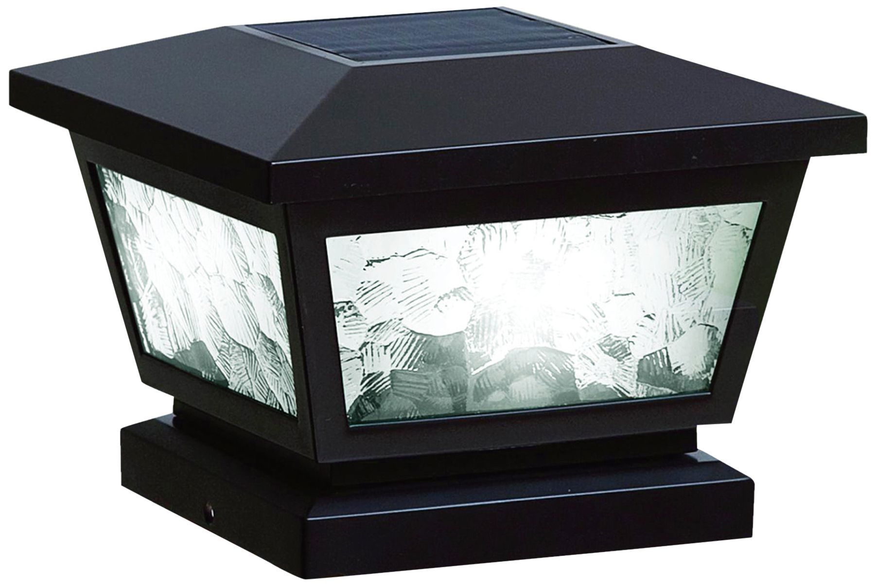 Fairmont 5"x5" Black Outdoor LED Solar Post Cap