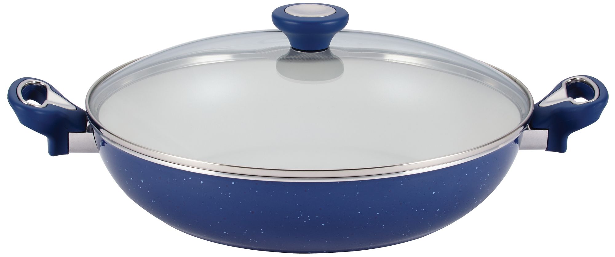 Farberware Speckled Blue 12 1/2" Nonstick Covered Skillet