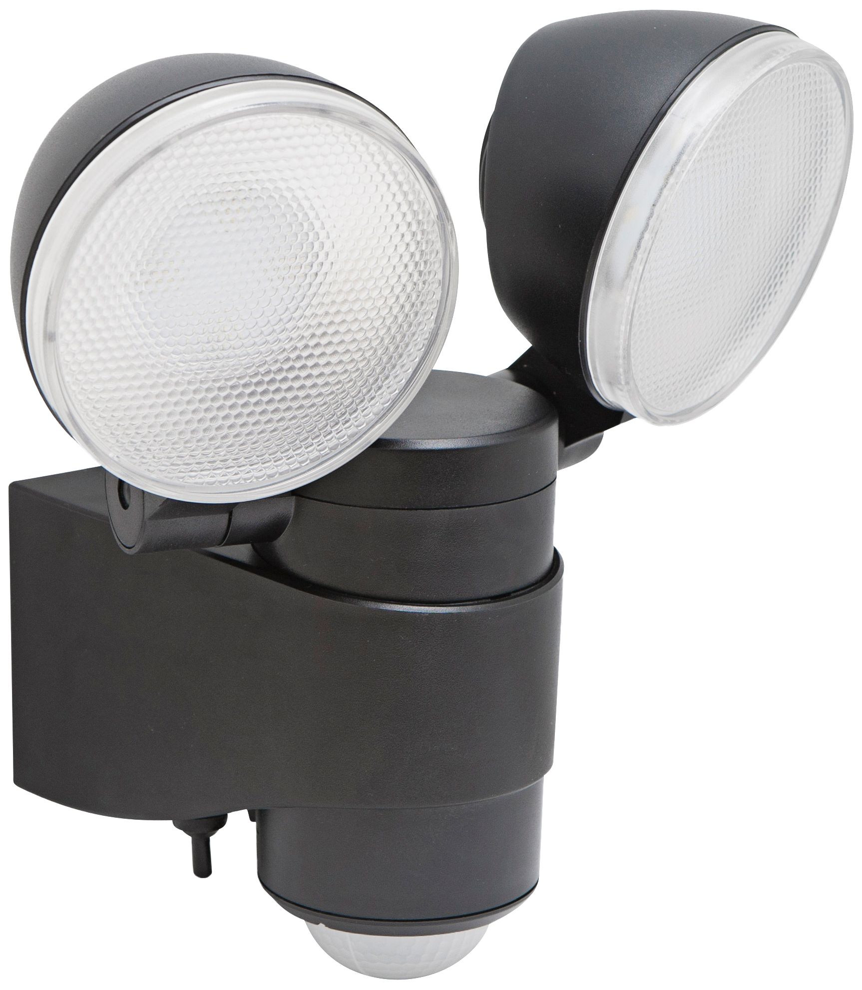 Motion Activated Black 6" High 2-Light LED Security Light