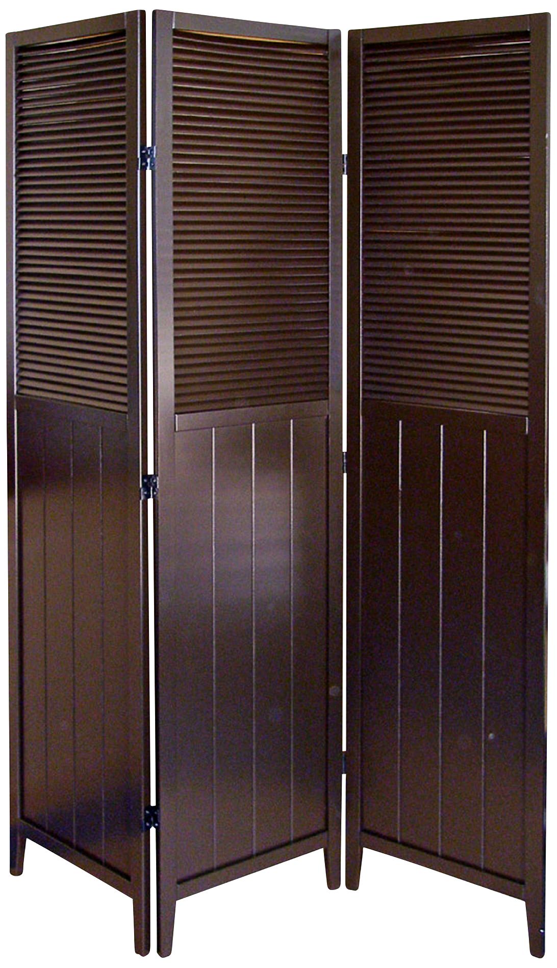 Bevington Espresso Shutter Door 3-Panel Room Divider