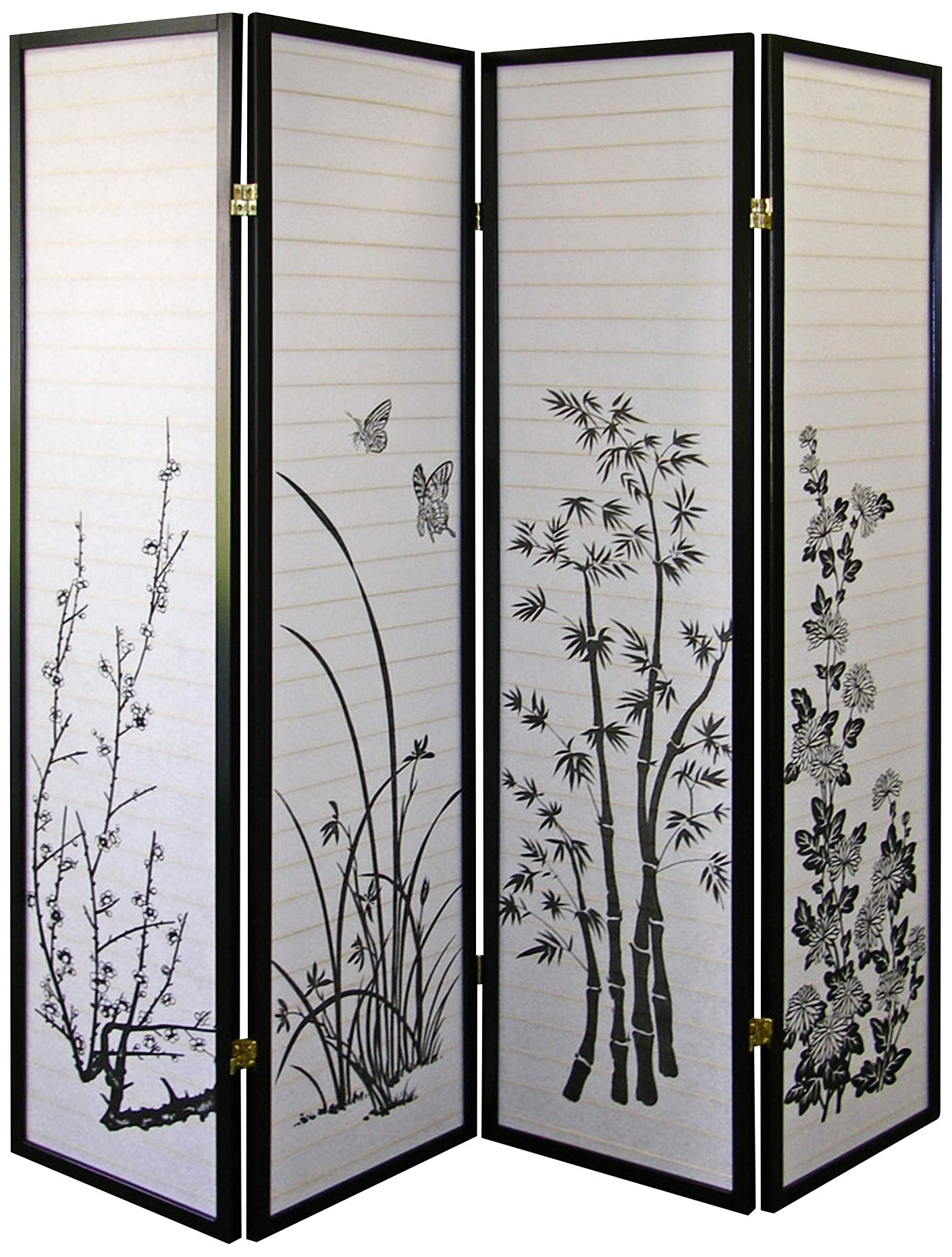 Shoji Paper 60" wide 4-Panel Room Screen Divider