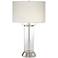 Fritz Glass Column Table Lamp with USB Port and Utility Plug