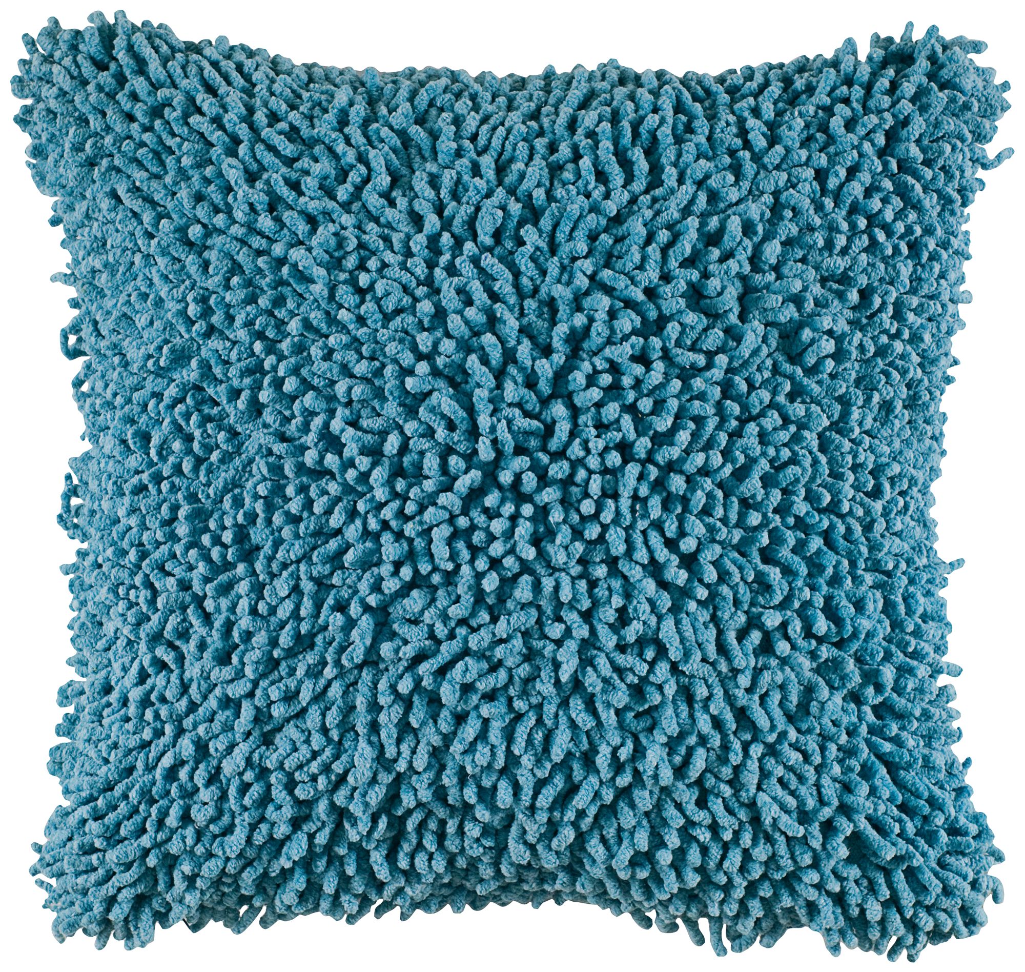 Vibrant Aqua Blue 18 Square Shag Throw Pillow 6j911 Lamps Plus
