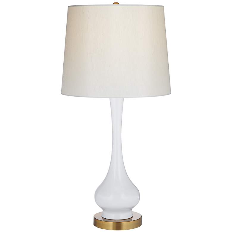 Image 2 Lula White and Brass Gourd Table Lamp