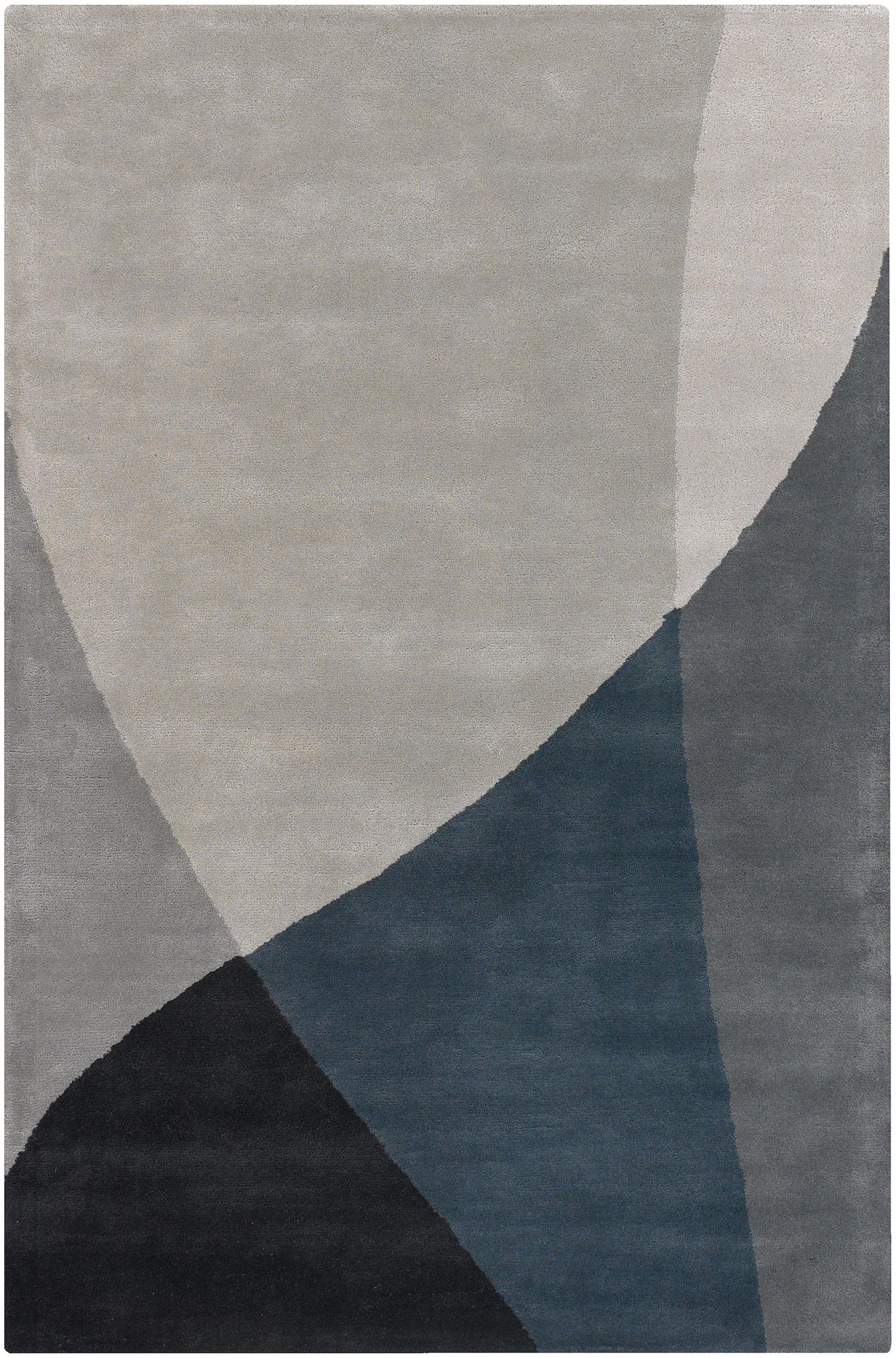 Chandra Bense Garza BEN3003 Blue and Gray Wool Area Rug