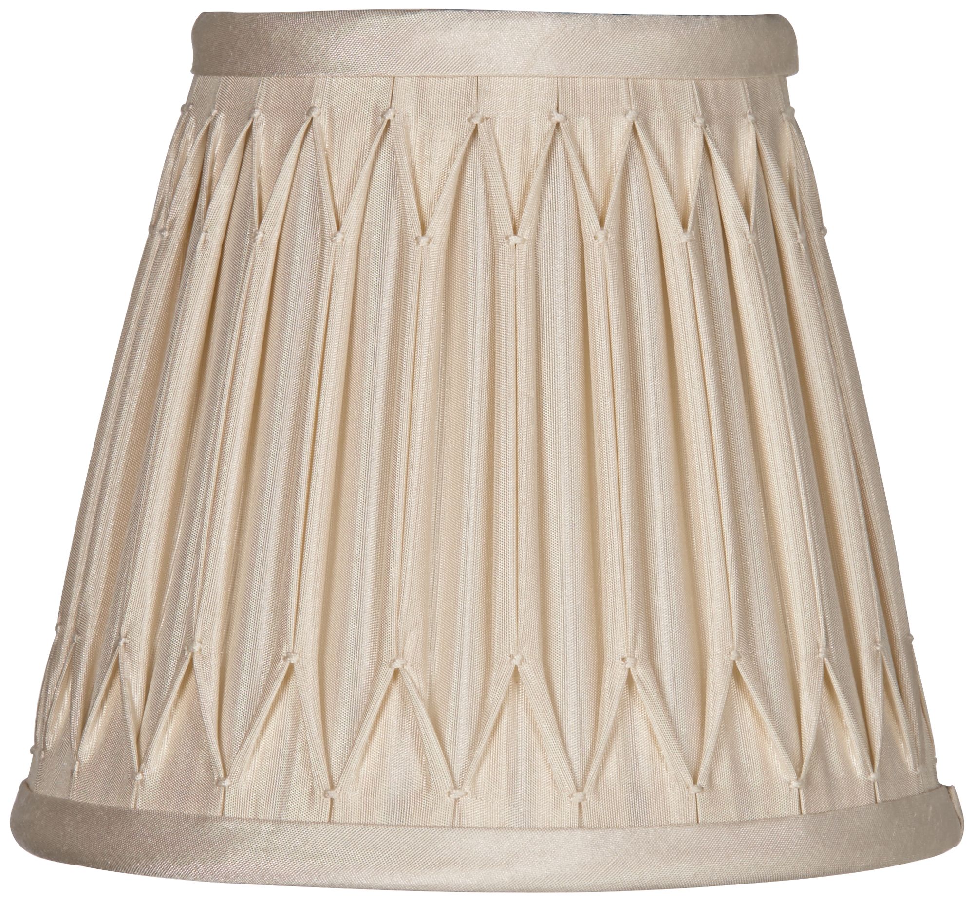 Eggshell Full Smocked Silk Shade 3x5x4.5 (Clip-On)