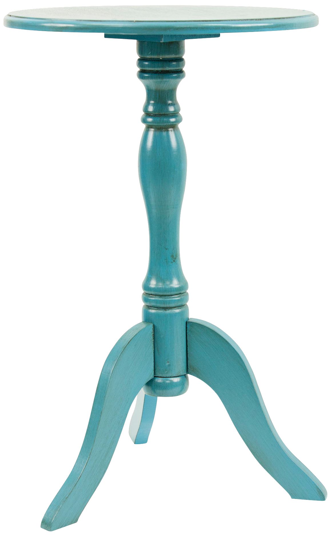 Simplify 15" Wide Turquoise Blue Traditional Pedestal Table
