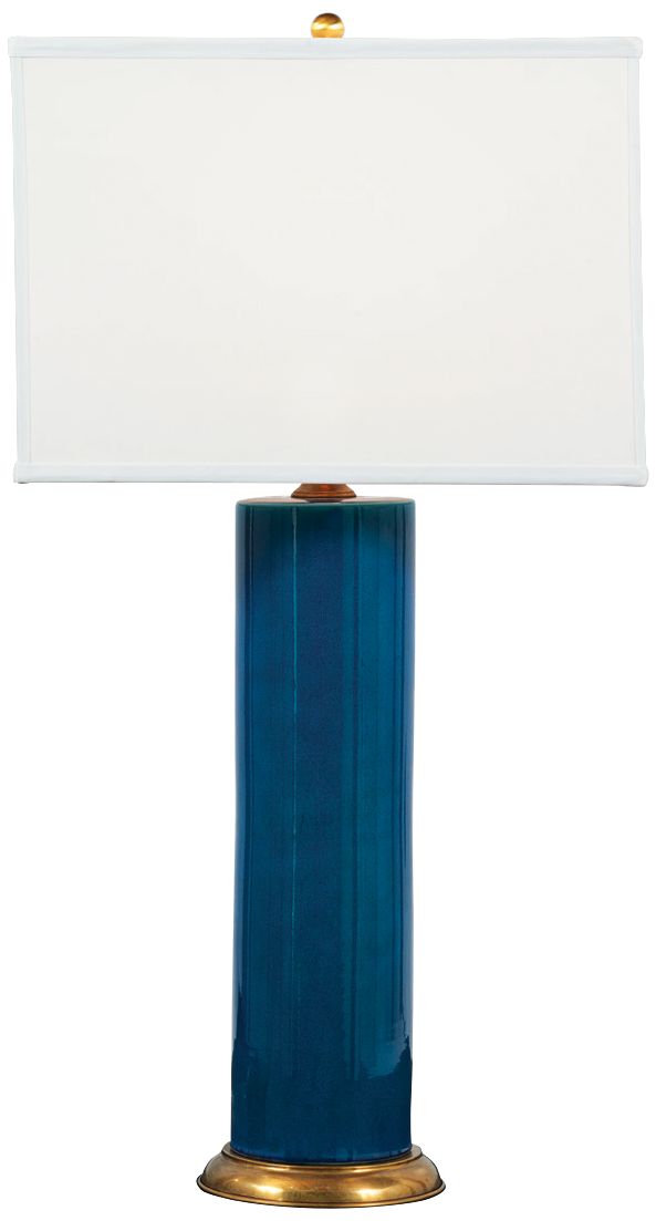 Melrose Coastal Modern Turquoise Blue Porcelain Table Lamp