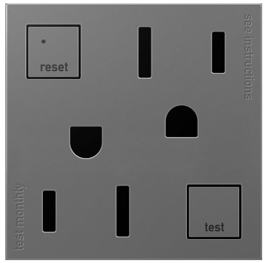 adorne® Magnesium Tamper-Resistant 15A GFCI Wall Outlet