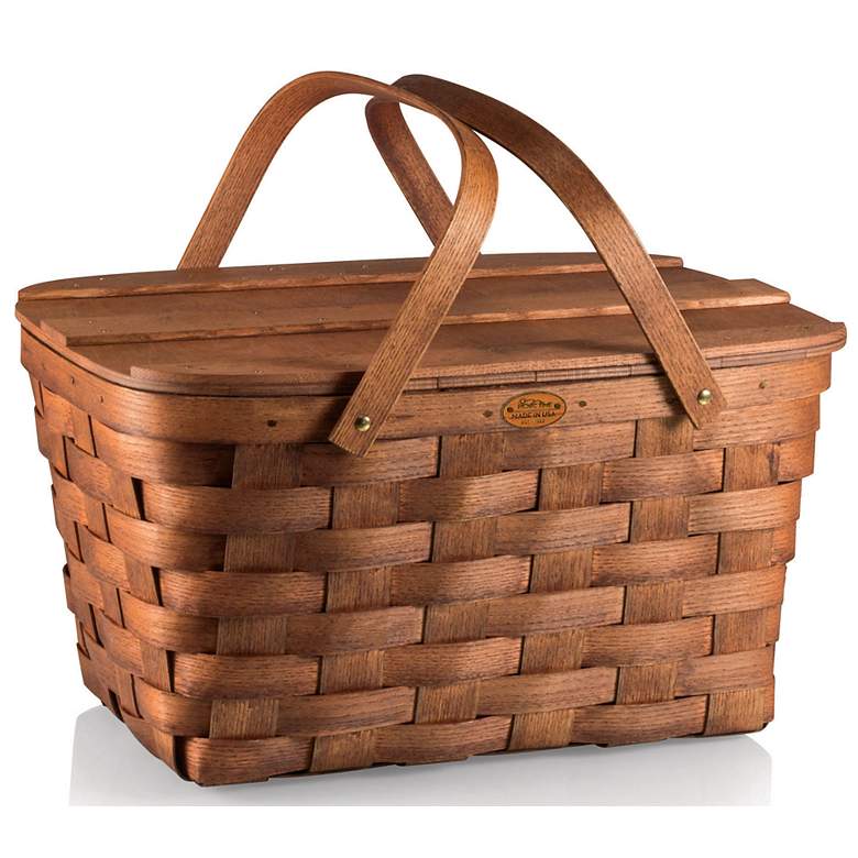 Prairie Natural Wood Picnic Basket
