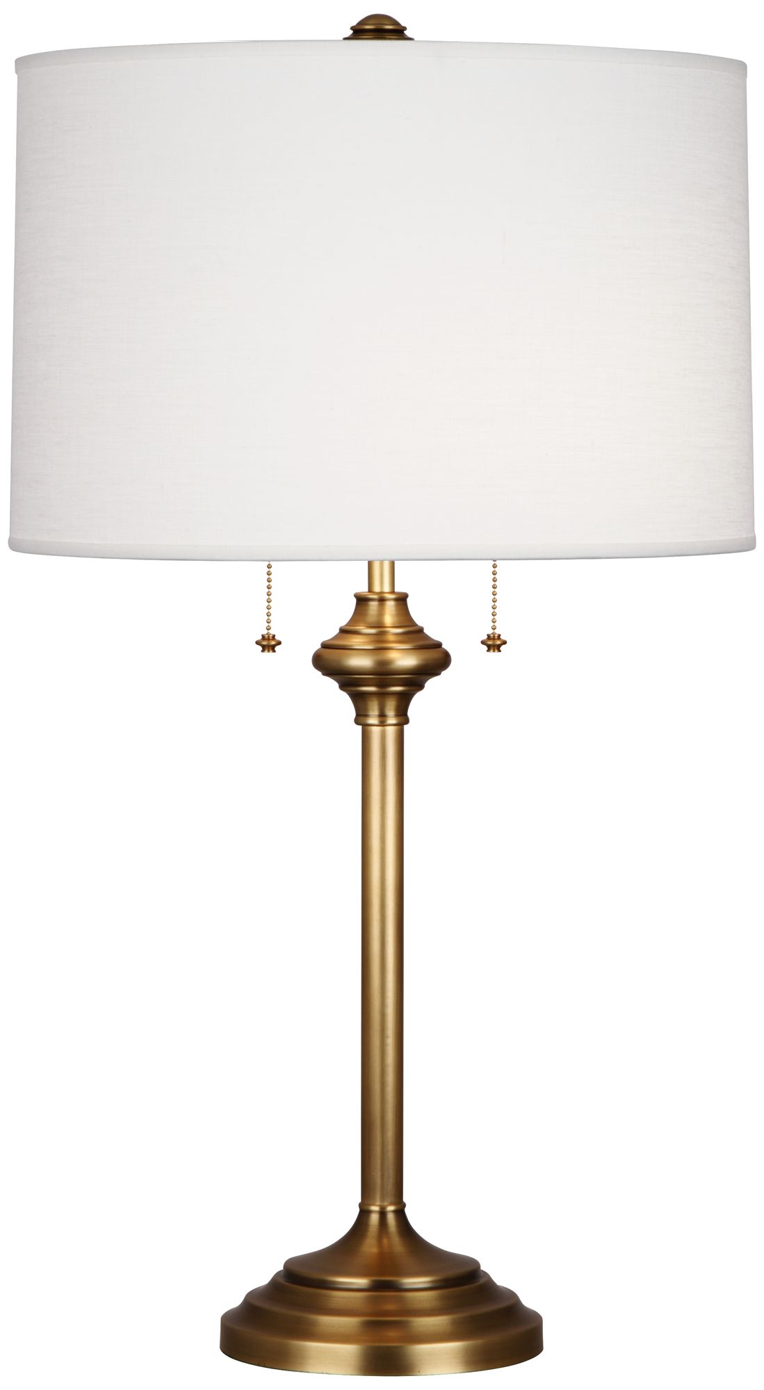 Robert Abbey Monroe Antique Brass Column Table Lamp