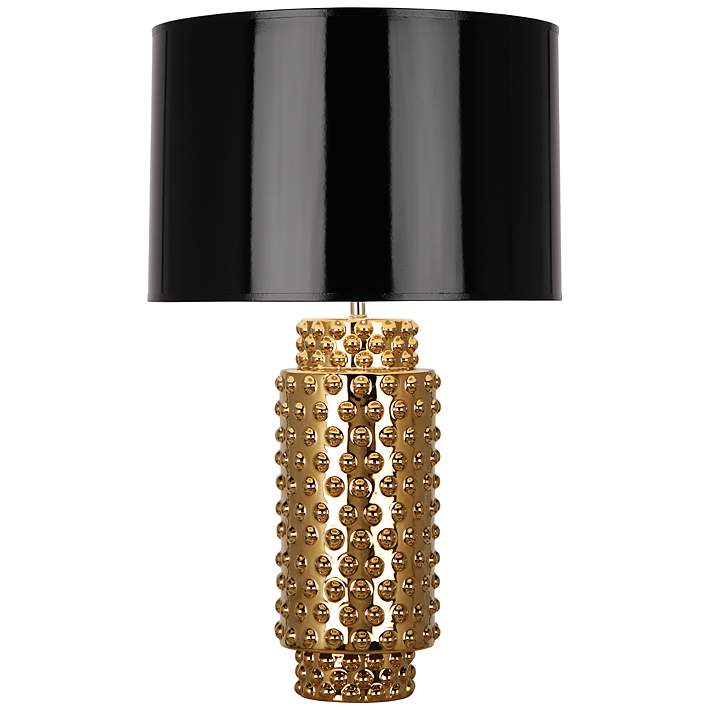 Robert Abbey Large Dolly Black Shade, Black Gold Table Lamp