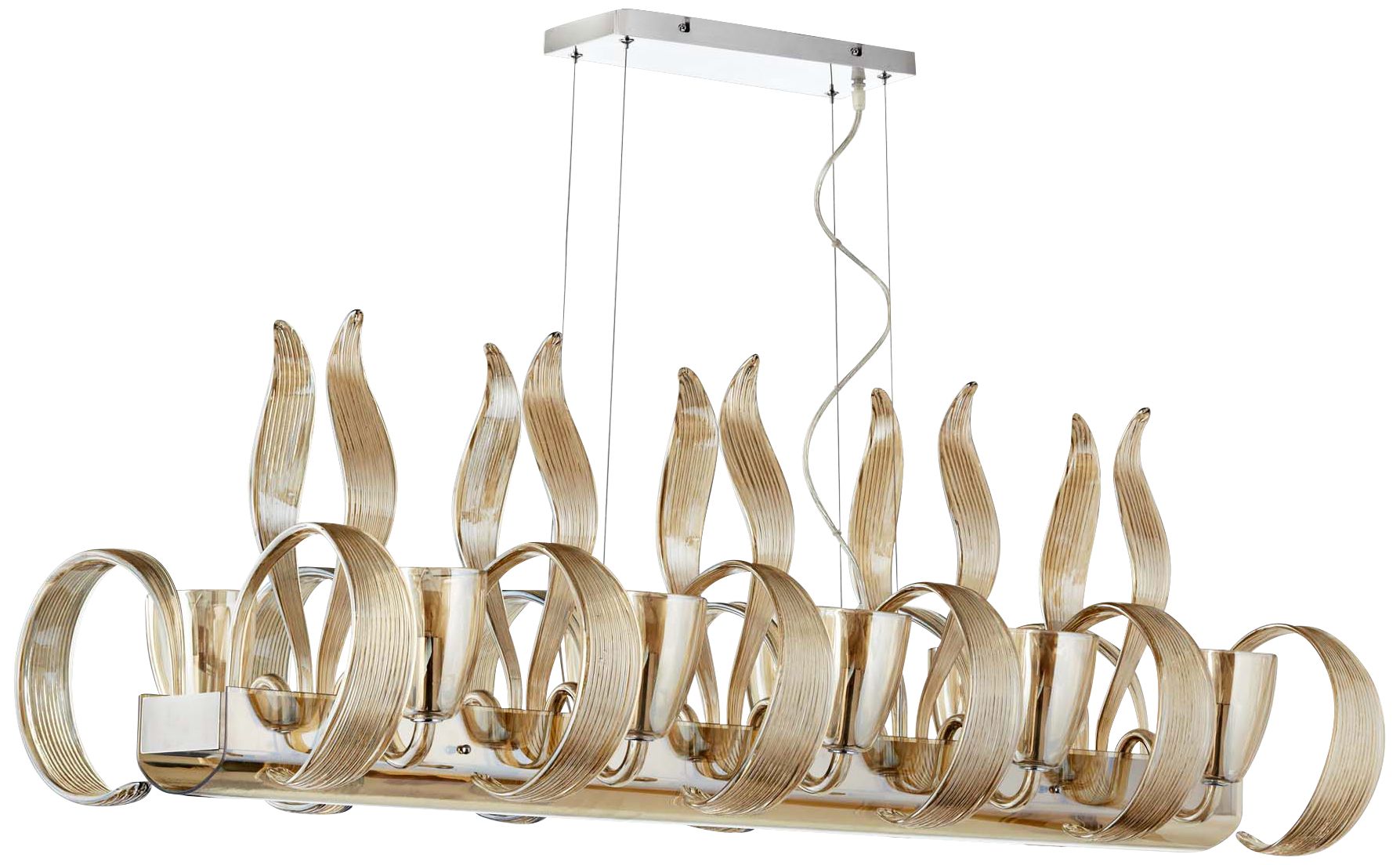 Lucile 47" Wide Murano Cognac Glass Island Chandelier 6R876 Lamps Plus