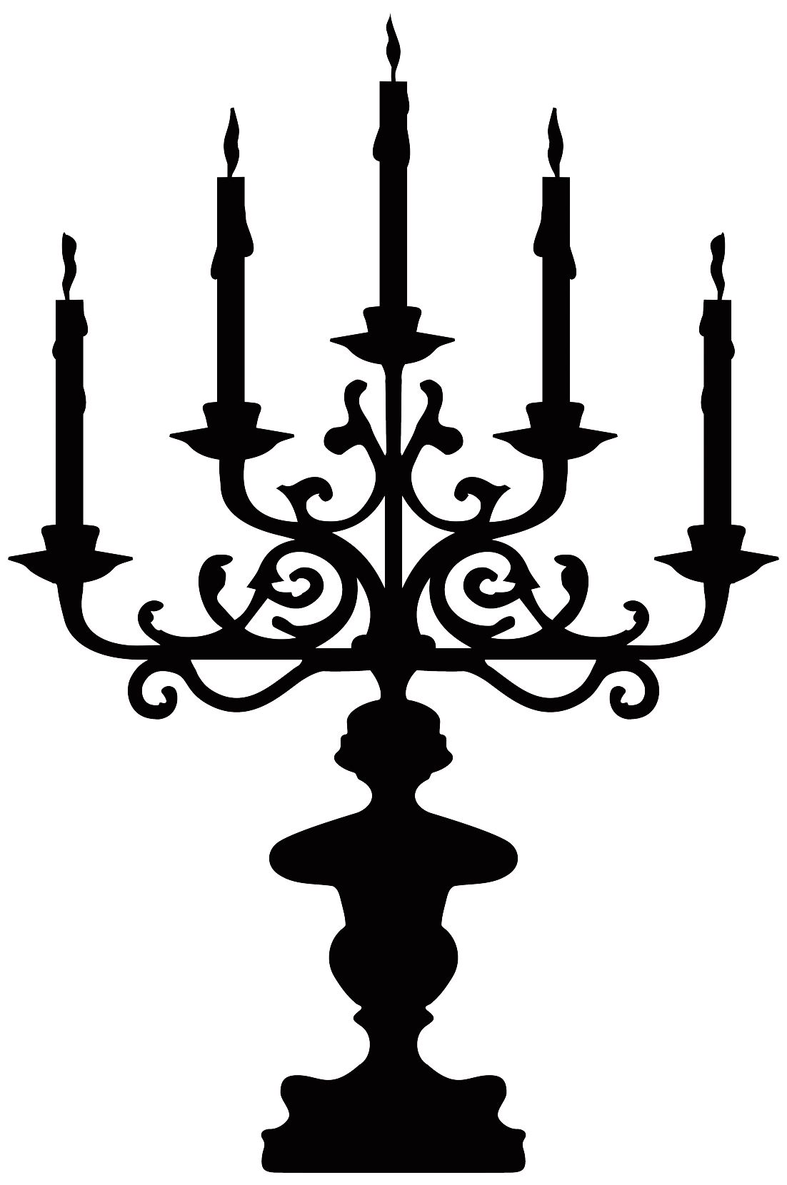 Candelabra Black Wall Decal – Elegant, Removable Art Decor