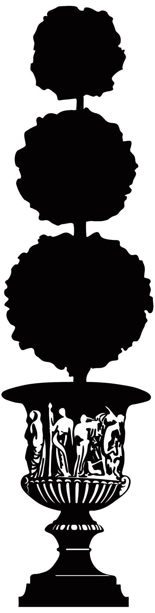 Topiary Silhouette Wall Decal – Elegant Home Decor Accent