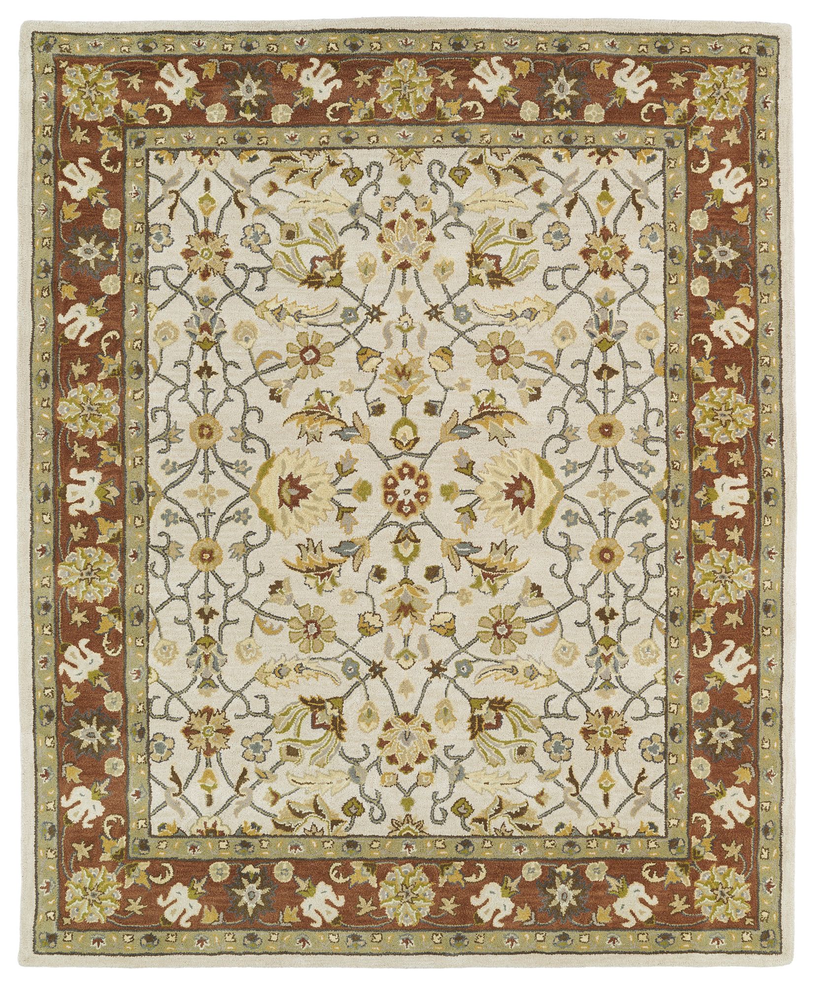 Kaleen Taj TAJ15-01 Ivory Wool Area Rug 