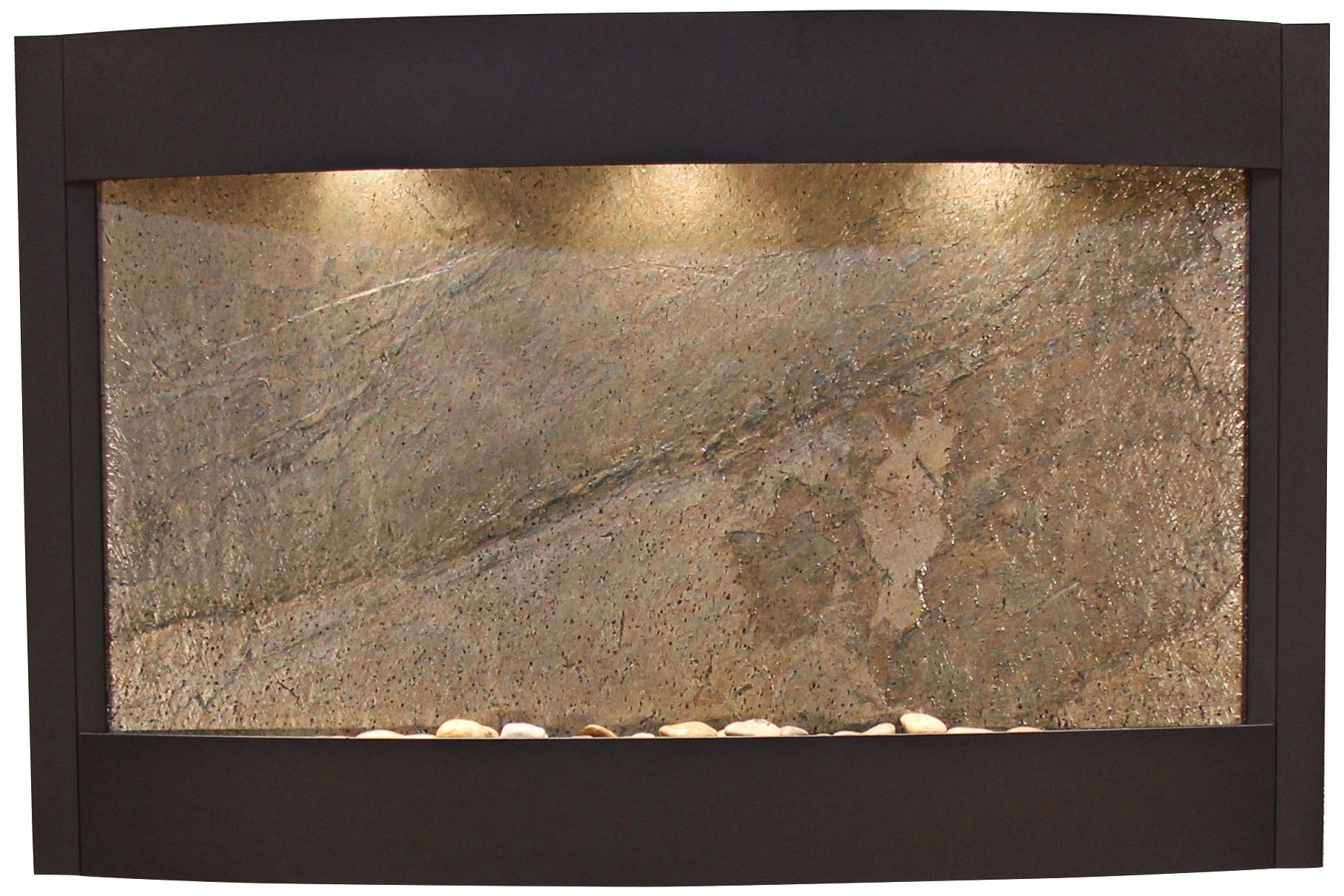 Calming Waters Green Stone Textured Black 35"H Wall Fountain