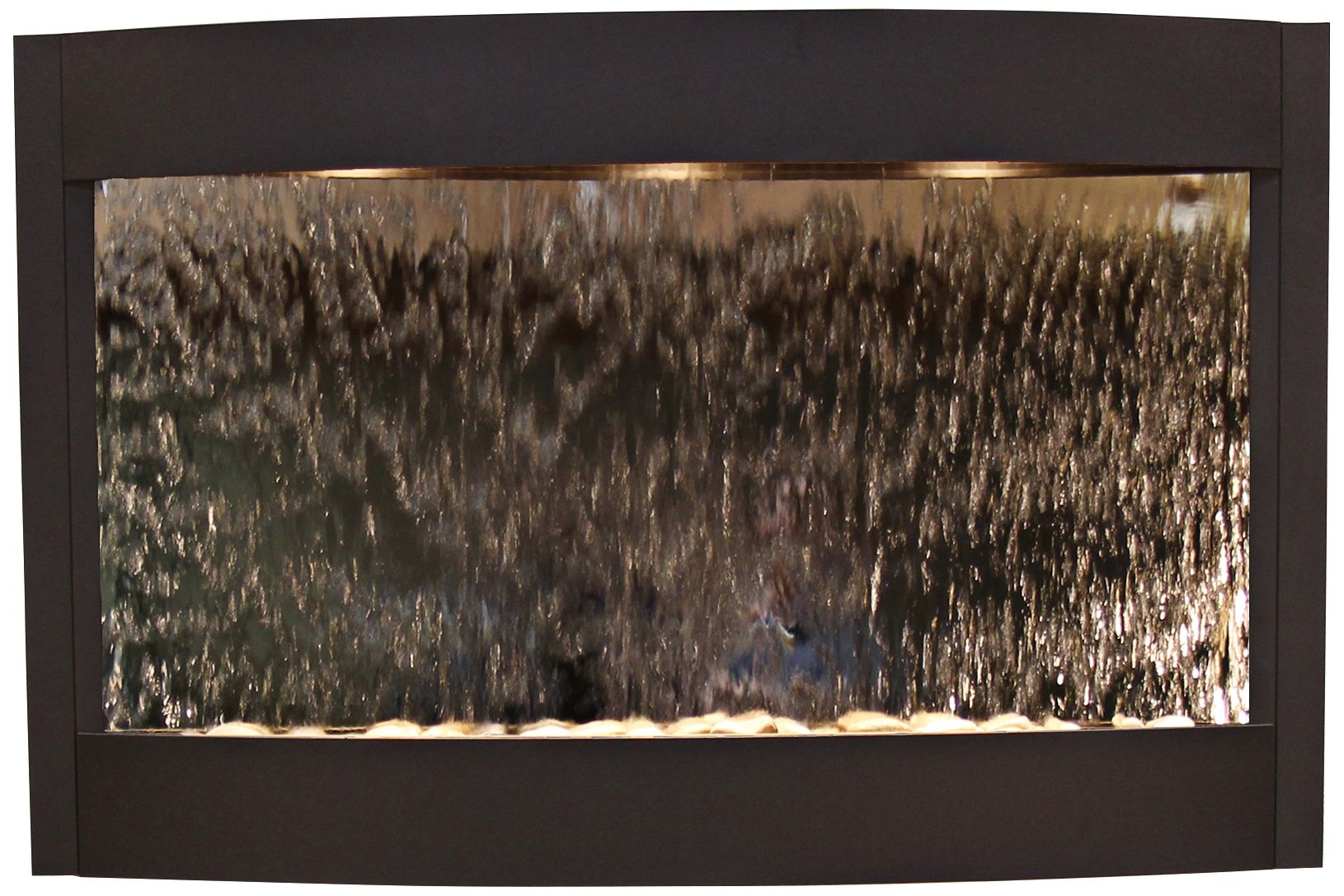 Calming Waters Mirrored Textured Black 35"H Wall Fountain