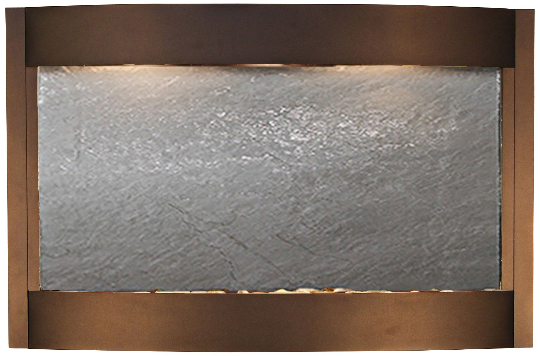 Calming Waters Black Stone Antique Bronze 35"H Wall Fountain