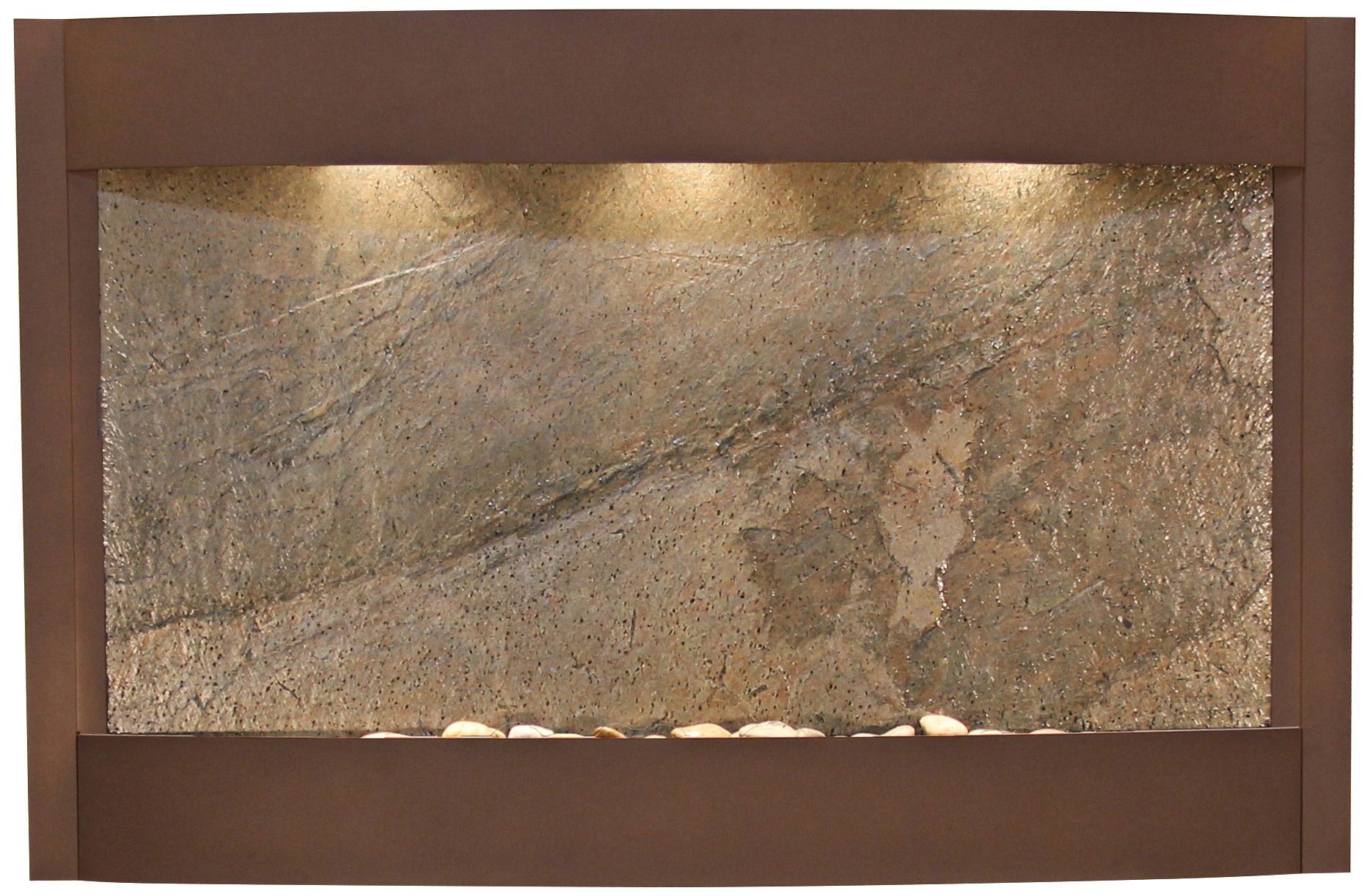 Calming Waters Green Stone Woodland Brown 35"H Wall Fountain