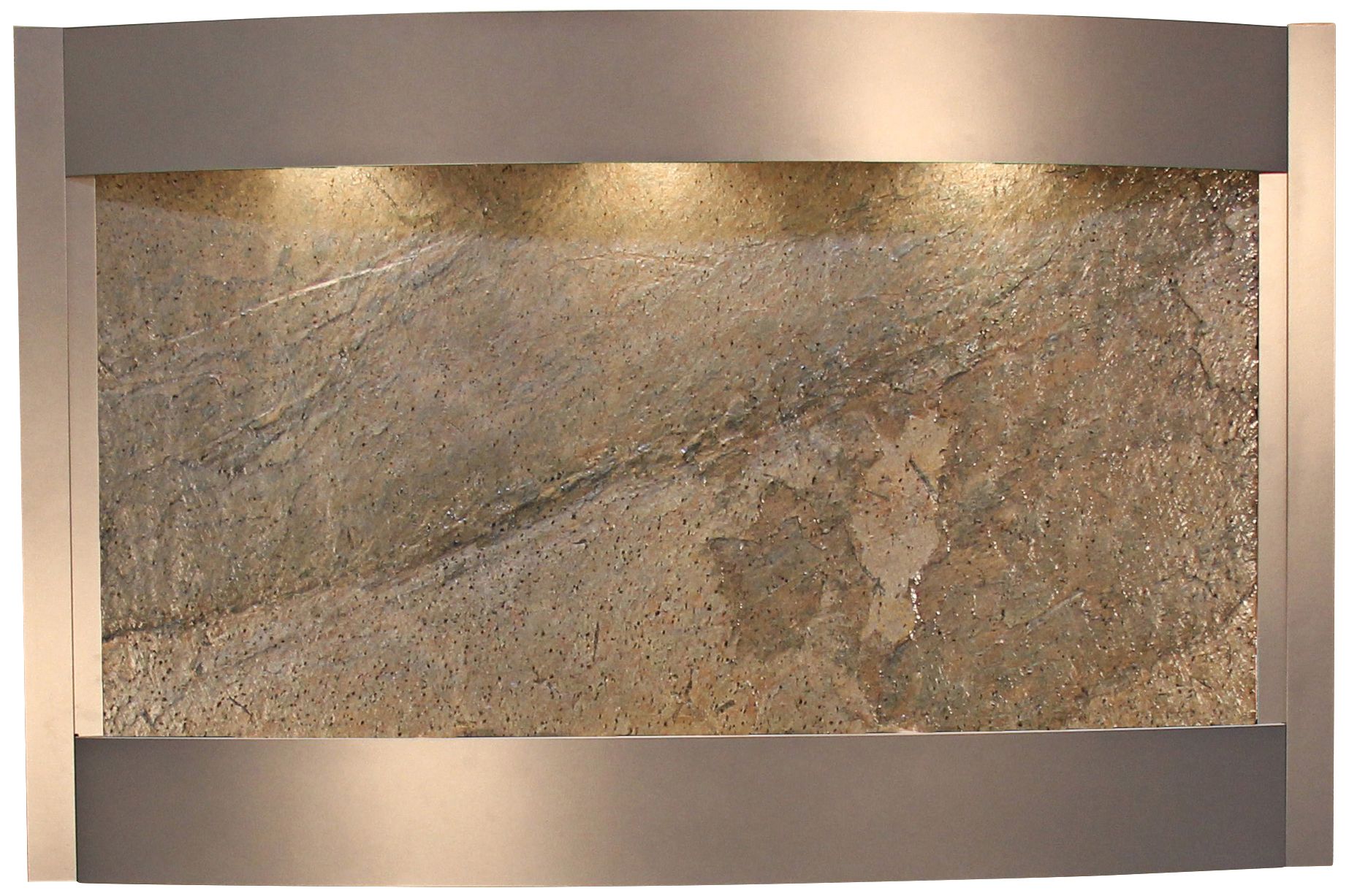 Calming Waters 53 1/2" Green Stone & Silver Wall Fountain