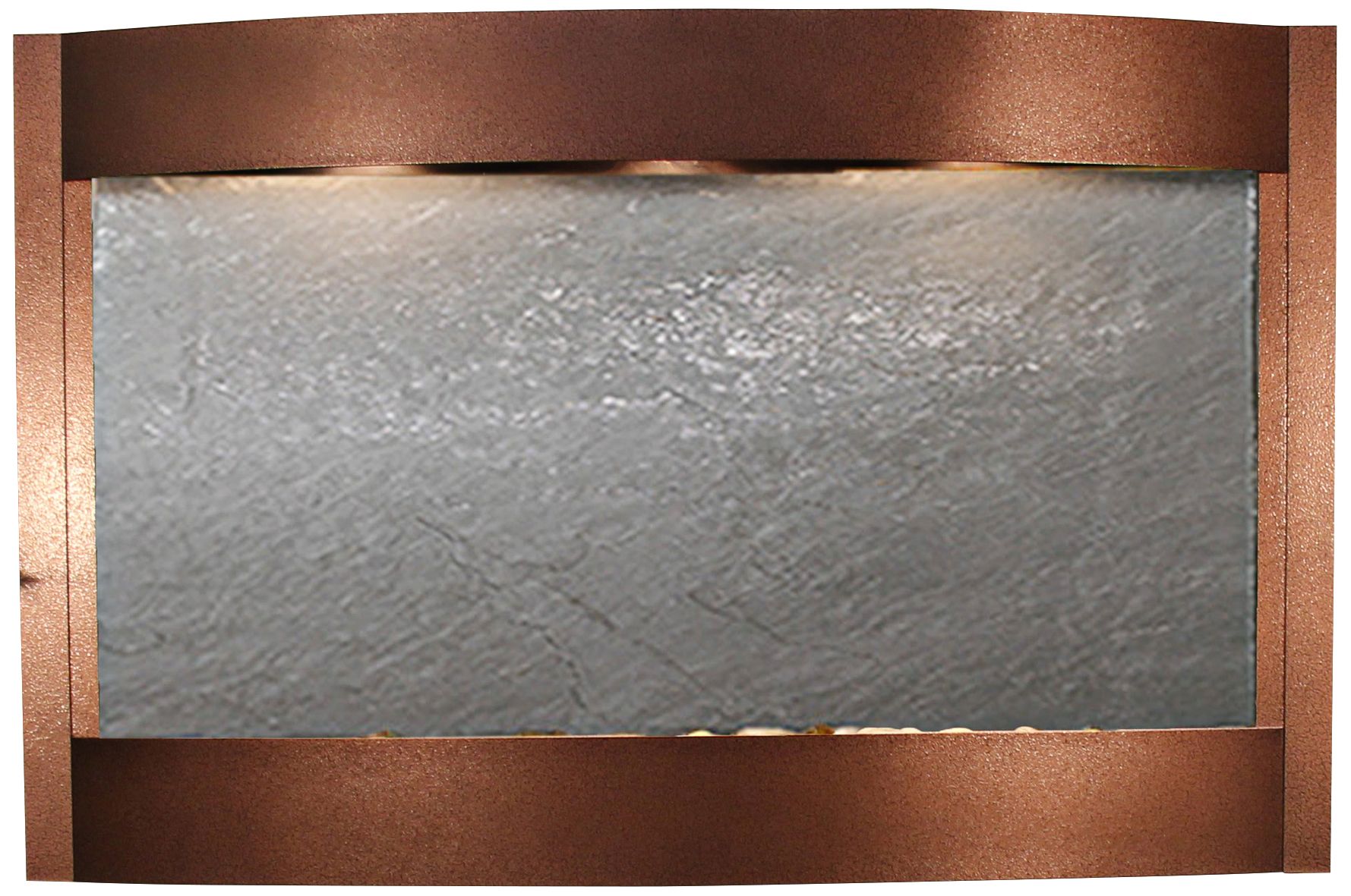 Calming Waters Black Stone Copper Vein 35"H Wall Fountain