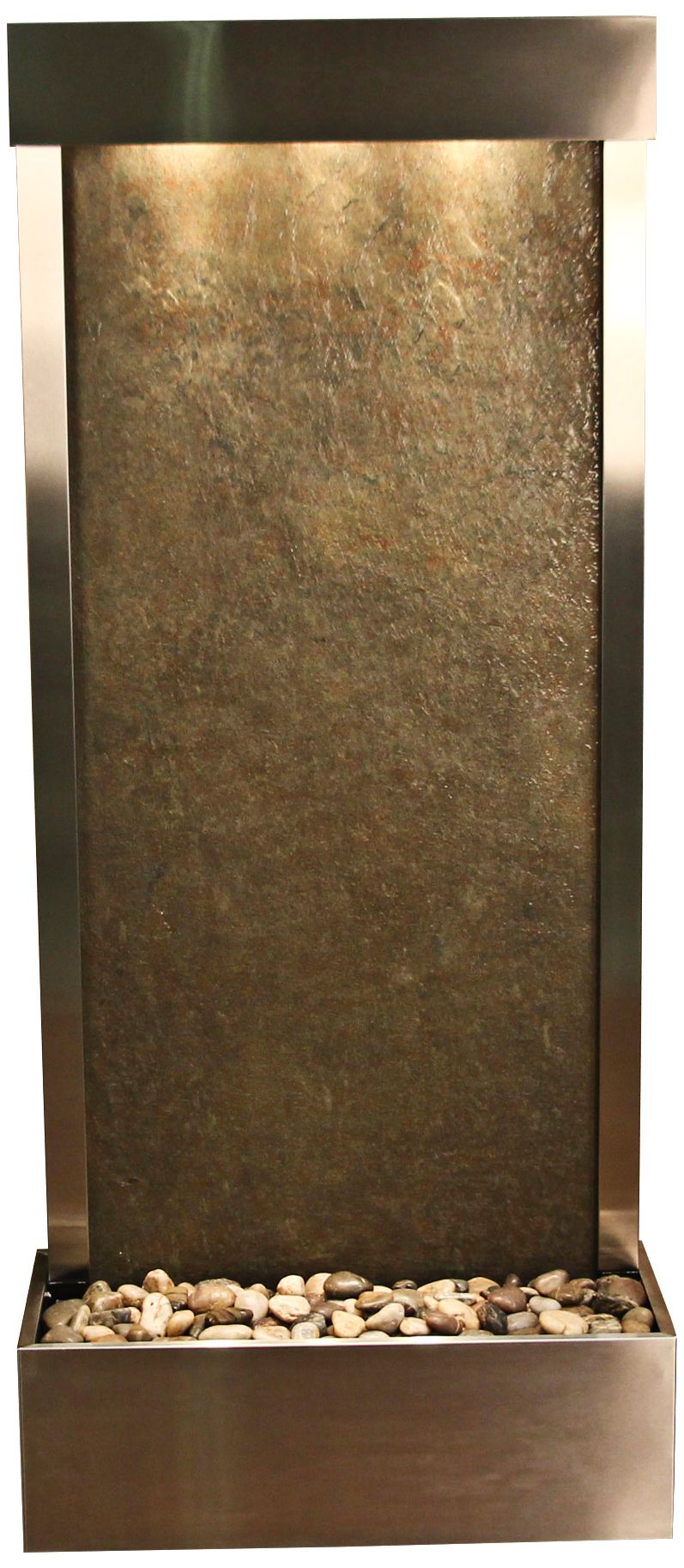 Harmony River 70" Rustic Stone Modern Fountain with Light