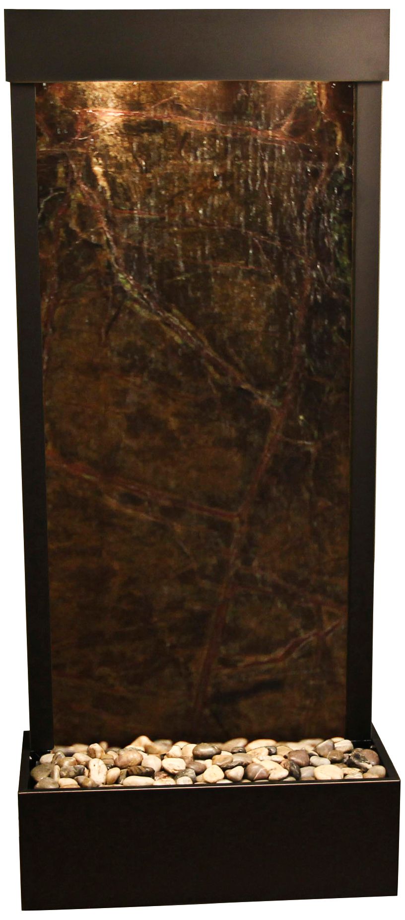 Harmony River 70"H Black Copper Green Marble Indoor Fountain