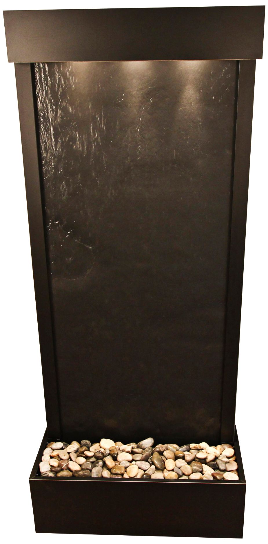 Harmony River 70" High Black and Steel Modern Fountain