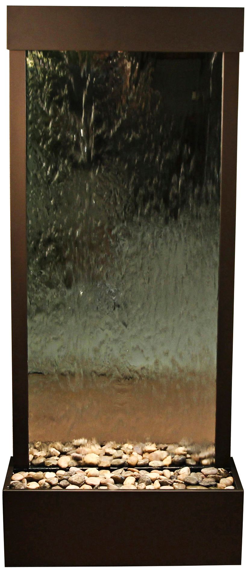 Harmony River 70" Bronze Modern Floor Fountain with Light