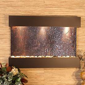 Reflection Creek Slate Blackened Copper 27&quot;H Wall Fountain