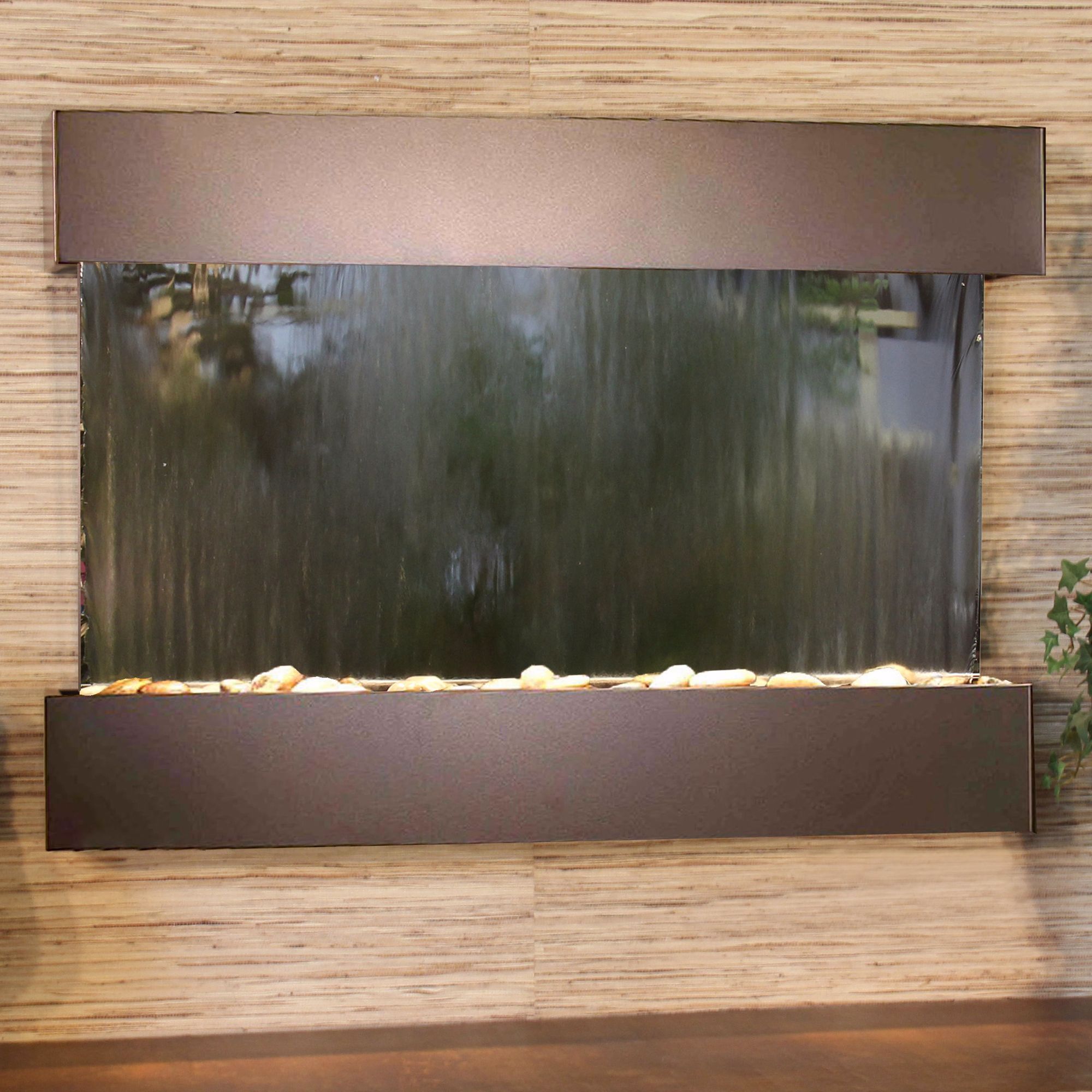 Reflection Creek 27" High Mirror Bronze Modern Wall Fountain