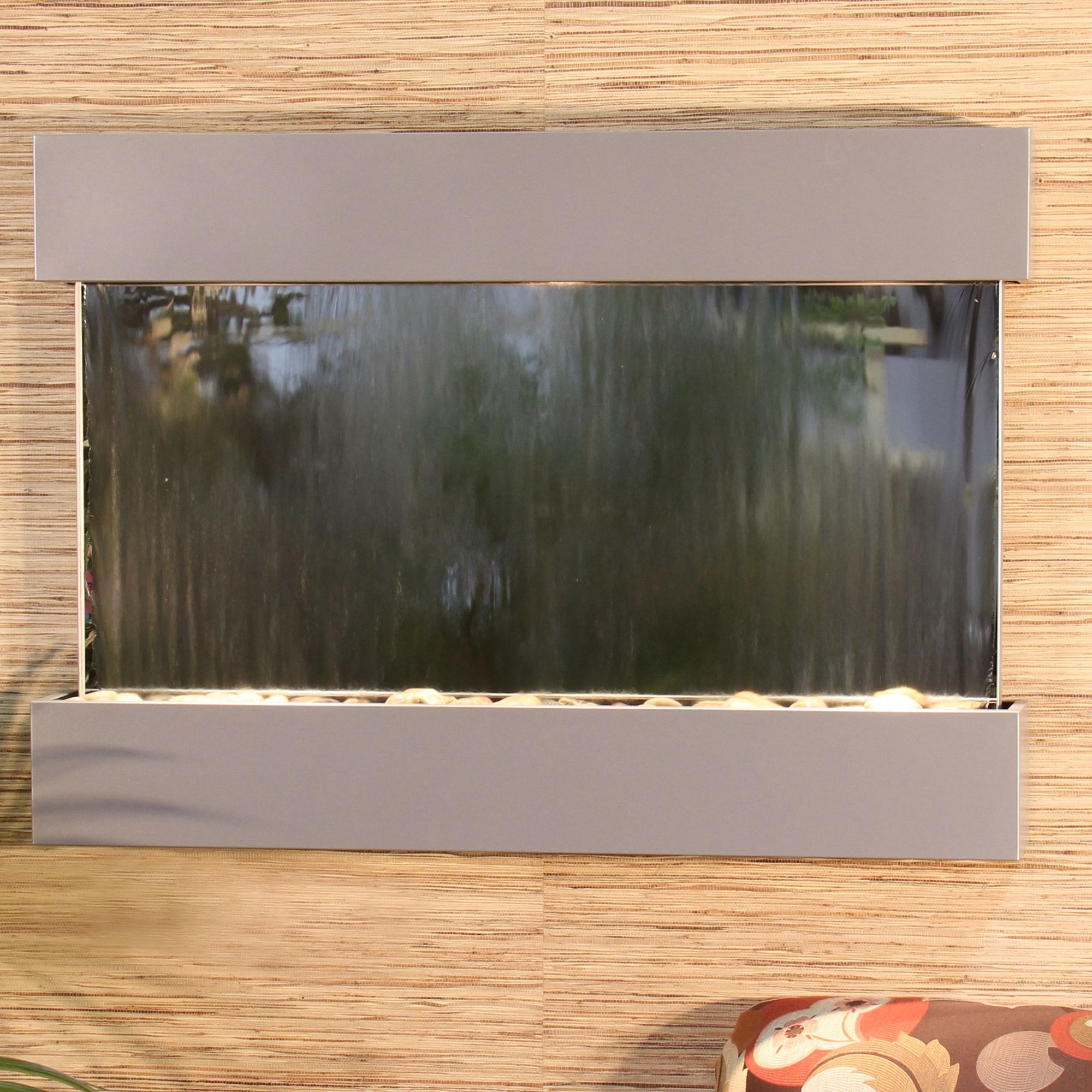 Reflection Creek Mirror Silver 27" High Wall Fountain