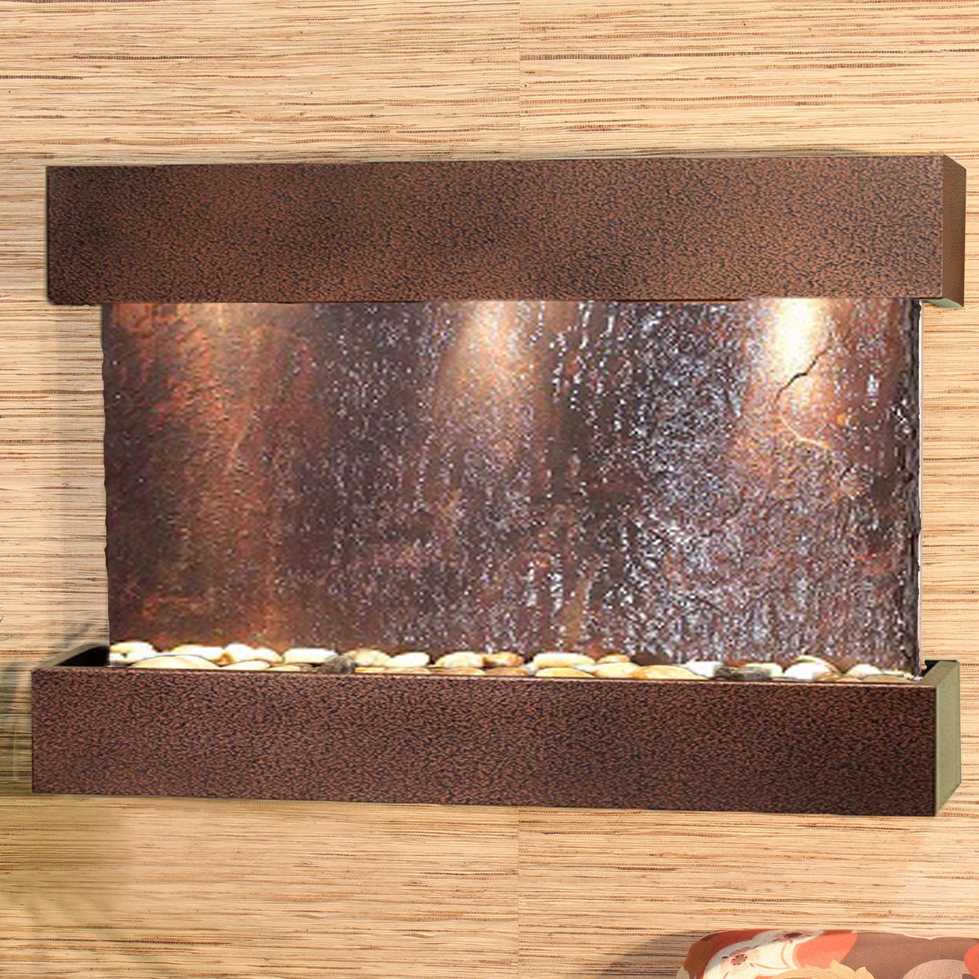 Reflection Creek 27" High Slate Copper Vein Wall Fountain