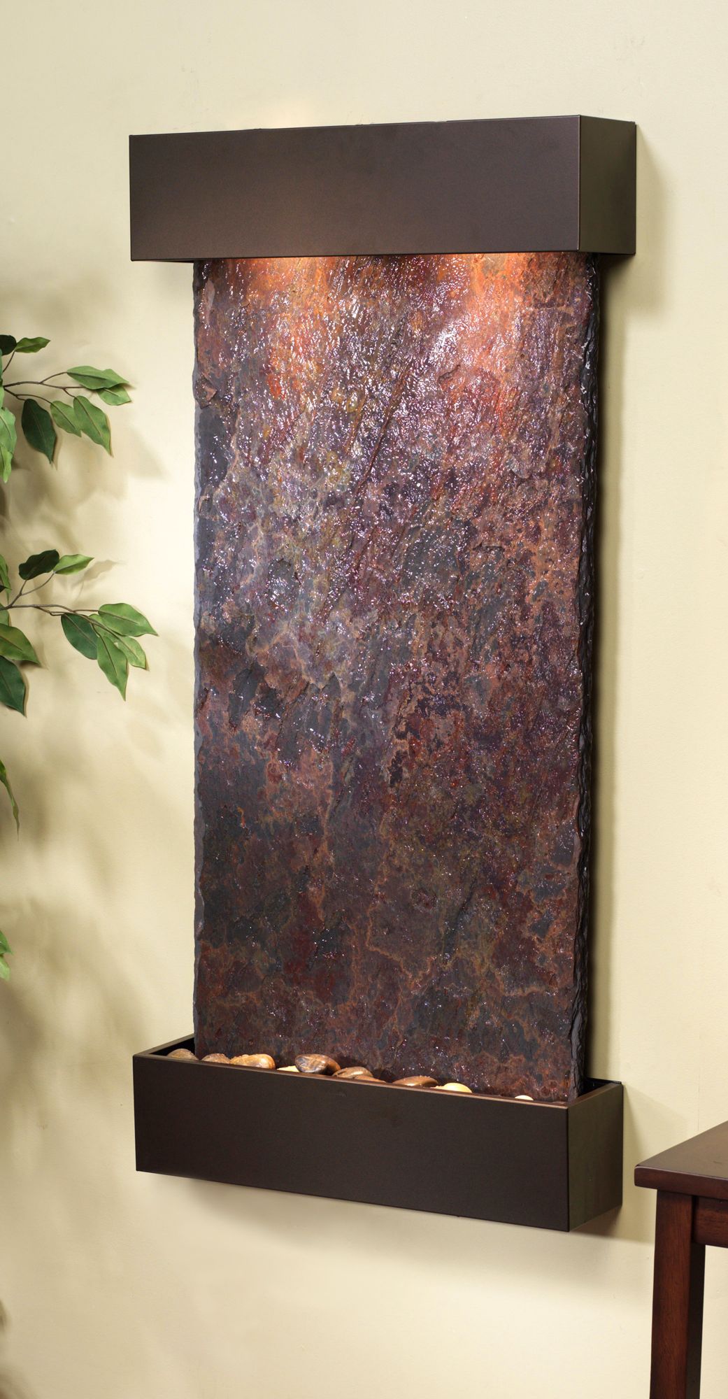Whispering Creek 46" High Slate and Bronze Wall Fountain