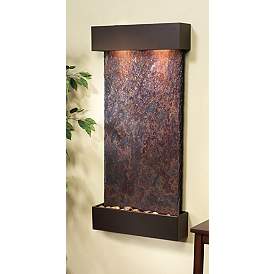 Whispering Creek 46&quot; High Slate and Bronze Wall Fountain