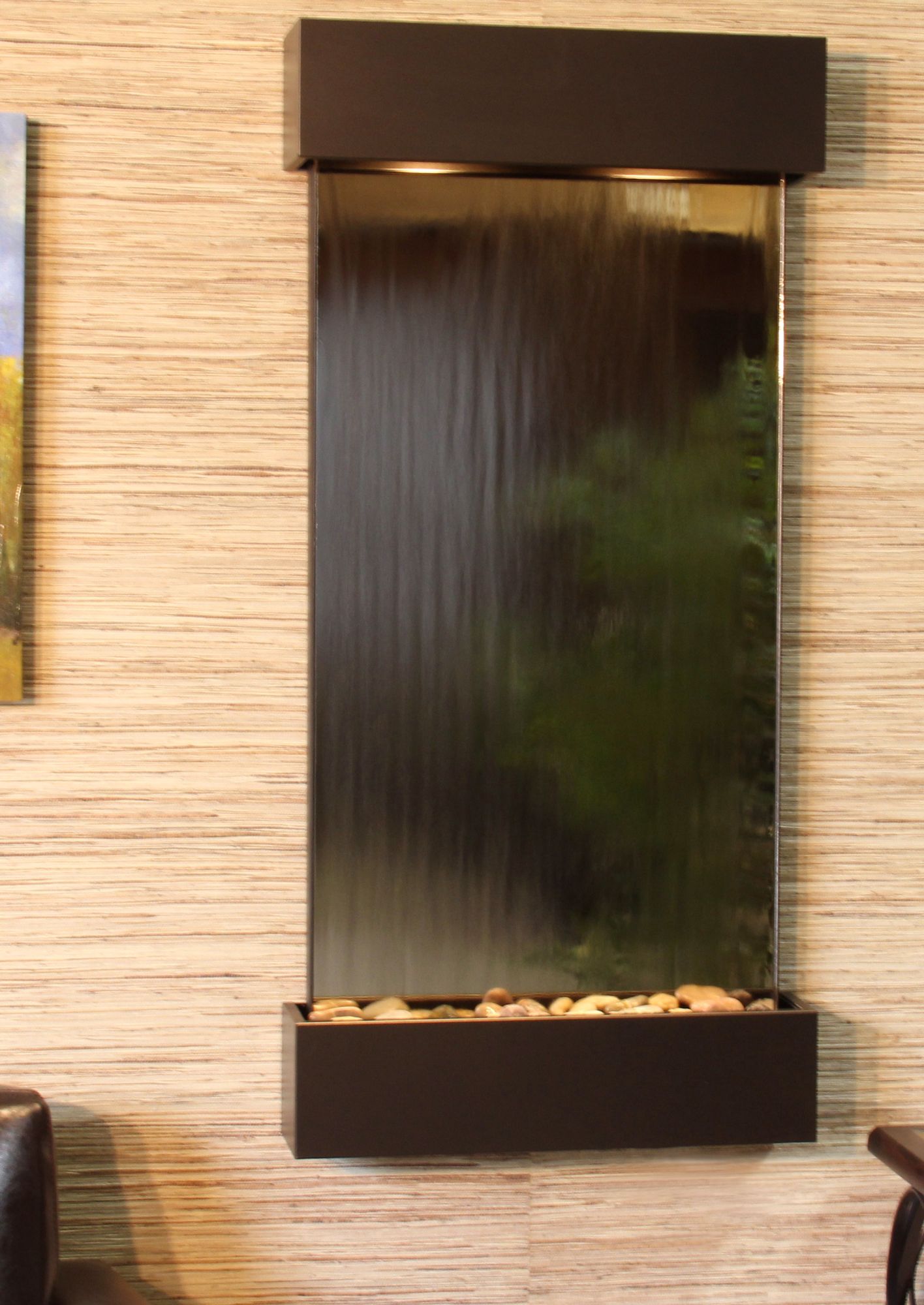 Whispering Creek Mirror Bronze 46" High Wall Fountain